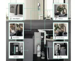 hansgrohe Küchenarmatur mit Filterfunktion SodaSystem AQITTURA M91 schwarz matt mit Schlauchbox, Filterkopf, Mineralisierungskartusche Harmony mit Filter, CO2 Flasche und SodaBase76806670