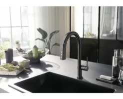hansgrohe Küchenarmatur mit Filterfunktion SodaSystem AQITTURA M91 schwarz matt mit Schlauchbox, Filterkopf, Mineralisierungskartusche Harmony mit Filter, CO2 Flasche und SodaBase76806670