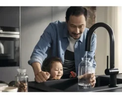 hansgrohe Küchenarmatur mit Filterfunktion SodaSystem AQITTURA M91 schwarz matt mit Schlauchbox, Filterkopf, Mineralisierungskartusche Harmony mit Filter, CO2 Flasche und SodaBase76806670