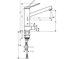 hansgrohe Küchenarmatur mit Geräteanschluss ZESIS chrom 74807000