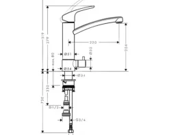hansgrohe Küchenarmatur mit Geräteanschluss FOCUS M41 chrom 31803000