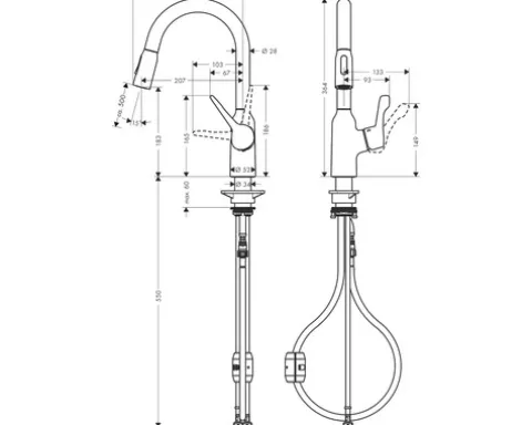 hansgrohe Küchenarmatur mit Handbrause FOCUS 180 M43 chrom 71811000
