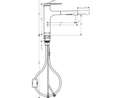 hansgrohe Küchenarmatur mit Handbrause ZESIS 160 M33 chrom 74822000