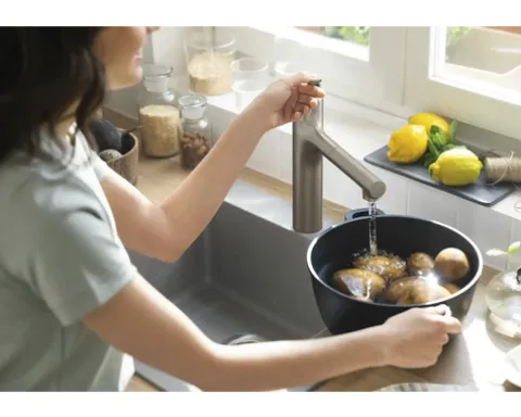 hansgrohe Küchenarmatur mit Handbrause ZESIS 160 M33 edelstahl gebürstet 74822800