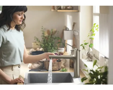 hansgrohe Küchenarmatur mit Handbrause ZESIS 160 M33 edelstahl gebürstet 74823800