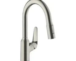 hansgrohe Küchenarmatur mit Handbrause FOCUS 180 M42 edelstahl gebürstet 71801800