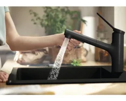 hansgrohe Küchenarmatur mit Handbrause ZESIS 150 M33 schwarz matt 74820670
