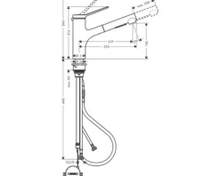 hansgrohe Küchenarmatur mit Handbrause ZESIS M33 schwarz matt 74803670
