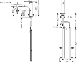 hansgrohe Küchenarmatur mit Handbrause ZESIS 160 M33 chrom 74823000