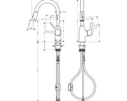 hansgrohe Küchenarmatur mit Handbrause FOCUS 180 M43 edelstahl gebürstet 71811800