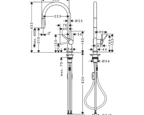 hansgrohe Küchenarmatur mit Handbrause TALIS M54 schwarz matt 72801670