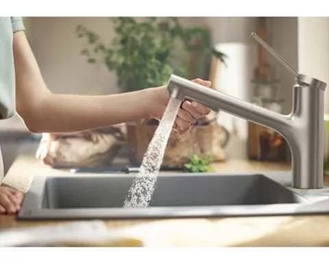 hansgrohe Küchenarmatur mit Handbrause ZESIS 150 M33 edelstahl gebürstet 74821800