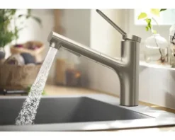 hansgrohe Küchenarmatur mit Handbrause ZESIS 150 M33 edelstahl gebürstet 74821800