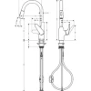 hansgrohe Küchenarmatur mit Handbrause FOCUS 220 M42 edelstahl gebürstet 71800800