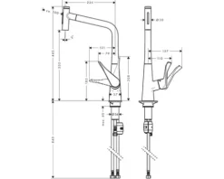 hansgrohe Küchenarmatur mit Handbrause METRIS SELECT 320 M71 chrom 73820000