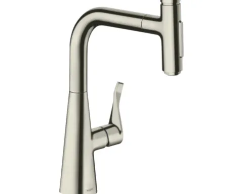 hansgrohe Küchenarmatur mit Handbrause METRIS SELECT 240 M71 edelstahl gebürstet 73822800