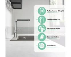 hansgrohe Küchenarmatur mit herausziehbaren Auslauf TALIS M54 chrom 72808000