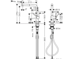 hansgrohe Küchenarmatur mit herausziehbaren Auslauf TALIS M54 chrom 72808000