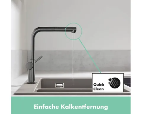 hansgrohe Küchenarmatur mit herausziehbaren Auslauf TALIS M54 brushed black chrom gebürstet 72808340