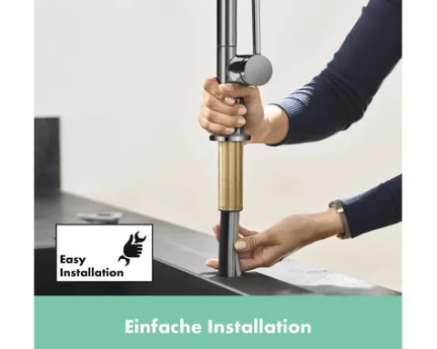 hansgrohe Küchenarmatur mit herausziehbaren Auslauf TALIS M54 brushed black chrom gebürstet 72808340
