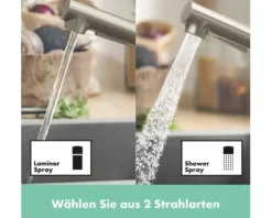 hansgrohe Küchenarmatur mit Handbrause ZESIS M33 edelstahl gebürstet 74800800