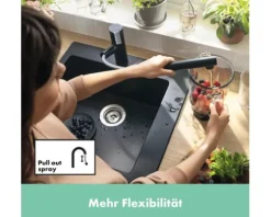 hansgrohe Küchenarmatur mit Handbrause ZESIS M33 schwarz matt 74800670