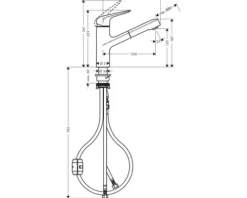 hansgrohe Küchenarmatur mit Handbrause FOCUS M42 chrom 71814000
