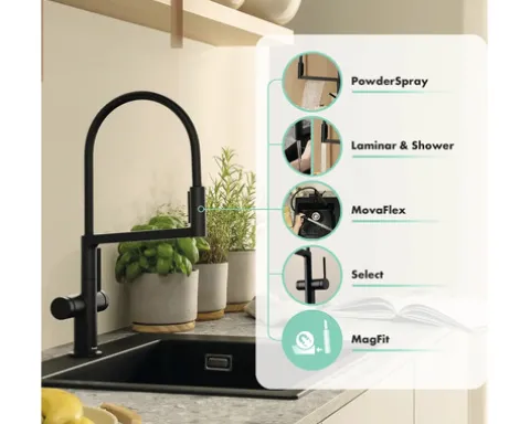 hansgrohe Küchenarmatur TALIS SELECT M54 POWDERSPRAY schwarz matt 72861670