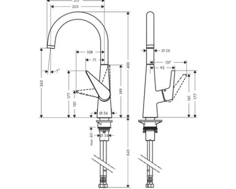 hansgrohe Küchenarmatur TALIS 260 M51 Eco chrom 72816000