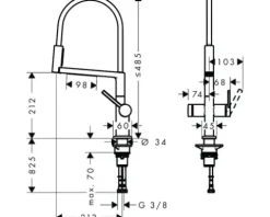 hansgrohe Küchenarmatur TALIS SELECT M54 POWDERSPRAY chrom 72861000