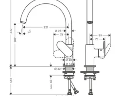 hansgrohe Küchenarmatur VERNIS BLEND schwarz matt 71870670