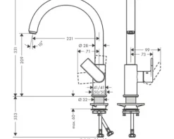hansgrohe Küchenarmatur VERNIS SHAPE M35 chrom 71871000