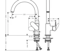 hansgrohe Küchenarmatur VERNIS BLEND M35 chrom 71870000