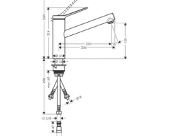 hansgrohe Küchenarmatur ZESIS M33 edelstahl gebürstet 74806800