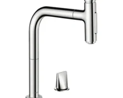 hansgrohe 2-Loch Küchenarmatur mit Handbrause METRIS SELECT 200 M71 chrom 73819000
