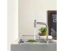 hansgrohe 2-Loch Küchenarmatur mit Handbrause METRIS SELECT 200 M71 chrom 73819000
