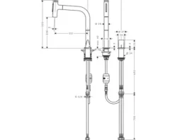 hansgrohe 2-Loch Küchenarmatur mit Handbrause METRIS SELECT 200 M71 chrom 73819000