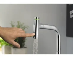 hansgrohe 2-Loch Küchenarmatur mit Handbrause METRIS SELECT 200 M71 chrom 73818000