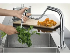 hansgrohe 2-Loch Küchenarmatur mit Handbrause METRIS SELECT 200 M71 chrom 73818000
