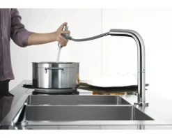 hansgrohe 2-Loch Küchenarmatur mit Handbrause METRIS SELECT 200 M71 chrom 73818000