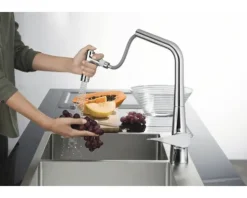 hansgrohe 2-Loch Küchenarmatur mit Handbrause METRIS SELECT 200 M71 chrom 73818000