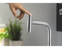 hansgrohe 2-Loch Küchenarmatur mit Handbrause METRIS SELECT 200 M71 chrom 73818000