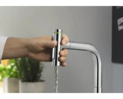 hansgrohe 2-Loch Küchenarmatur mit Handbrause METRIS SELECT 200 M71 chrom 73818000