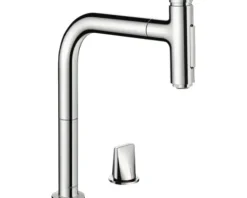 hansgrohe 2-Loch Küchenarmatur mit Handbrause METRIS SELECT 200 M71 chrom 73818000