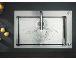 hansgrohe 2-Loch Küchenarmatur mit Handbrause METRIS SELECT 200 M71 chrom 73818000