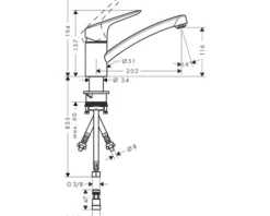 hansgrohe Niederdruckarmatur LOGIS 120 M31 chrom 71831000