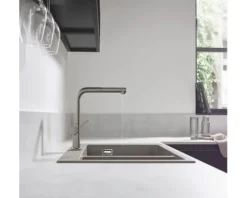 hansgrohe Niederdruckarmatur mit Brause TALIS 270 M54 edelstahl gebürstet 72860800