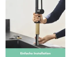 hansgrohe Niederdruckarmatur mit Brause TALIS 270 M54 schwarz matt 72860670