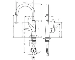 hansgrohe Niederdruckarmatur TALIS 260 M51 chrom 72812000