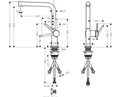 hansgrohe Niederduck Küchenarmatur TALIS M54 edelstahl gebürstet 72859800